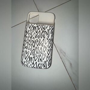 Casely iPhone 14 Pro Max black and white heart case #20